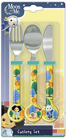 Moon and Me Children's Kids 3pcs Cutlery Set, Knife/Fork/Spoon