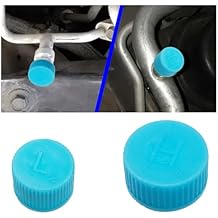 2PCS Car A/C Charging Valve Caps, Leakproof R134a Air Conditioning System Charging Port Caps Replacement, High and Low Pressure Ac Caps Auto A/C Valve Core Caps Seal Kit for Most Cars 2PCS