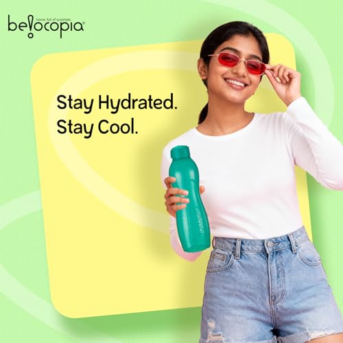Image of Belocopia - Hiero Premium Plastic Water Bottle (Set of 3, 1L, Multicolor)