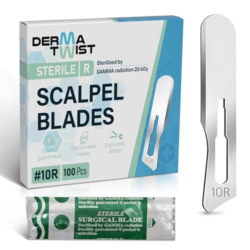 DermaTwist 10R Blades Dermaplaning 100-Pack Sterile Dermaplaning Razors for Women Face â 10R