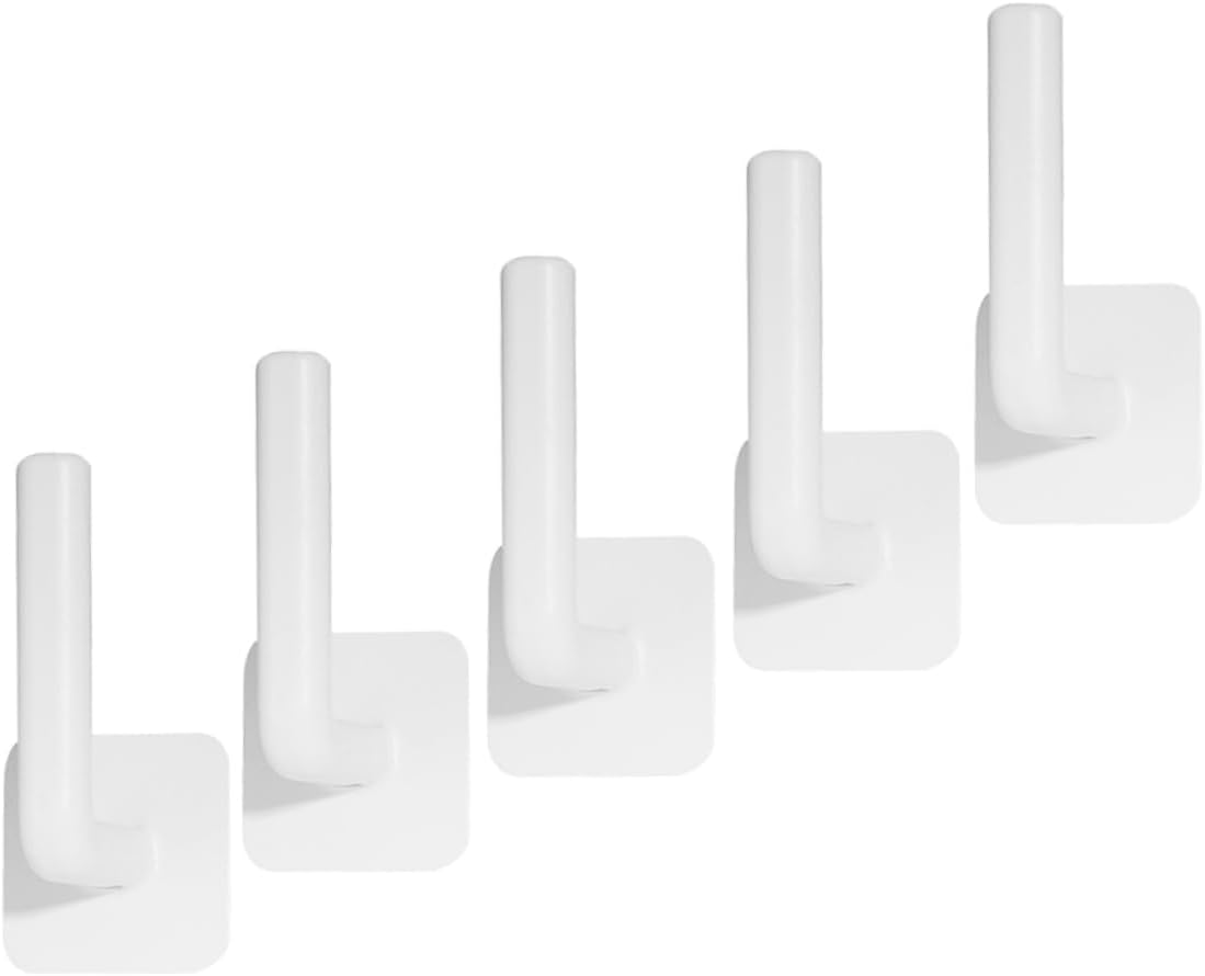 4sets 5pcs Adhesive Wall Hooks No Drill Self Adhesive Storage Hooks for Bathroom Towels Kitchen Utensils and More Strong Hold Easy Installation Damage 5pcs*4