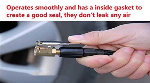 Hiyitks Air Chuck With Clip Adapter, Brass Locking Tire Inflator Nozzle Adapter Connect, No Leakage 250 Psi Tire Chucks For Vehicle Inflator Compressor Pump Connecttool #TOP3