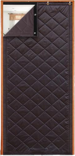 Cortina de puerta con aislamiento térmico de 120 x 240 cm, cortina de algodón resistente al viento para invierno, ahorro de energía, ideal para habitaciones con aire acondicionado, aislamiento térmico