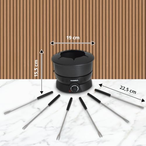 Cookitch Fondue Eléctrico para 6 Personas, Fondue para Queso, Chocolate, Carne, Caldo y Más, Capacidad de 1.3L, Antiadherente, Termostato Regulável - imagen 9