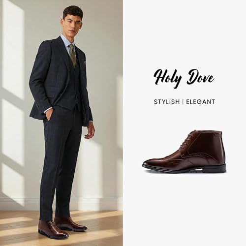 Image of Holy dove Men's Lightweight Dress Boots Leather Ankle Oxford Boot