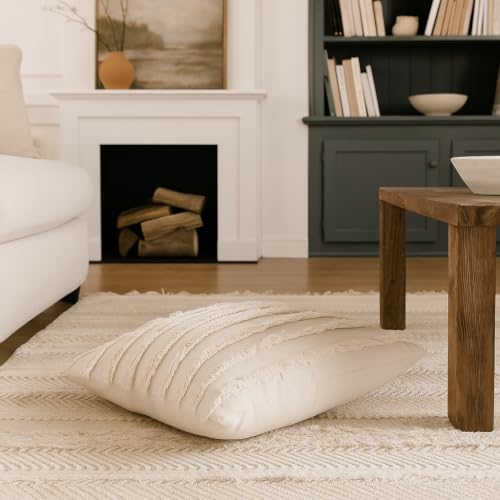 Image of mosey Cotton Cushion Cover 24 inch x 24 inch 2 Piece | Boho Pillow Covers 24x24 for Sofa Bed
