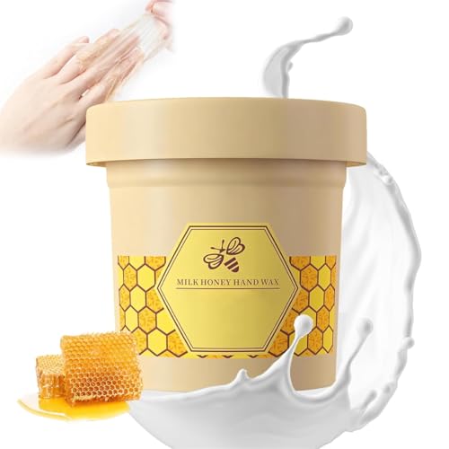 Maschera per le mani in cera di latte al miele, maschera esfoliante per le mani per idratare le mani, maschera per le mani al latte e miele con cera per le mani, guanto idratante, cera per le mani al