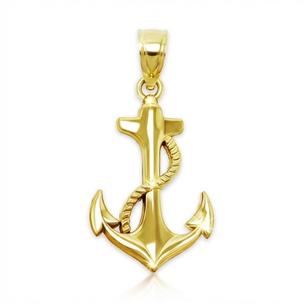 Gold Anchor Charm 10K Pendant