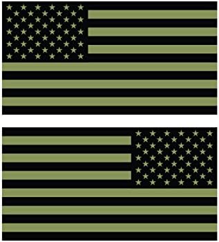 Amazon Co Jp アメリカ国旗ステッカー 表向き 裏向き 控えめな Odグリーンfa Graphix社製 ビニールデカール Usa 米国 アメリカ国旗 星条旗 車 バイク