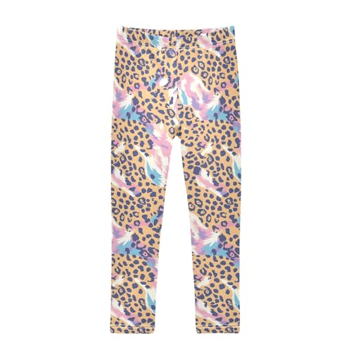 KLL Bright Colors Leopard Pattern Toddler Baby Girl Legging Soft Full Length Dance Pants Sports