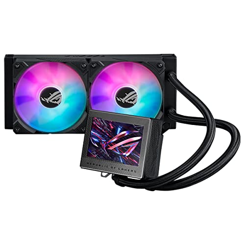 Asus ROG Ryujin III 240 ARGB - Kit de Refrigeración líquida CPU, Bomba Asetek 8a generación, 2 ventiladores de 120 mm, pantalla LCD de 3.5