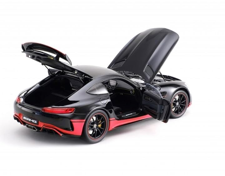 Image of Invite Enterprise Exclusive Alloy Metal Pull Back Die-Cast Car 1:32 Merecdes Amg Gtr Diecast Metal Pullback Toy Car With Openable Doors, Light Music Boys Gifts Toys For Kids(1:32 Amg Gtr - Black /Red)