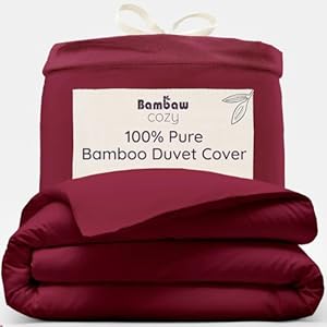Bourgondië King Dekbedovertrek | Bamboe Beddengoed King Size Beddengoed Set | Kingsize Dekbed Anti-Allergie | Rood Dekbedovertrek Kingsize | Veganistisch Beddengoed | 240x220 | Bambaw