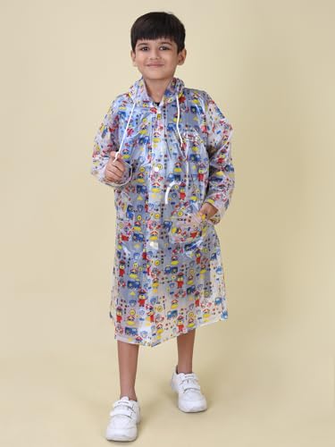 Image of Rupa Unisex Pvc Kid Rainwear For Kids, Waterproof Pvc Rain Standard Length Jacket With Carry Bag, Teddy Printed Design, Pack Of 1