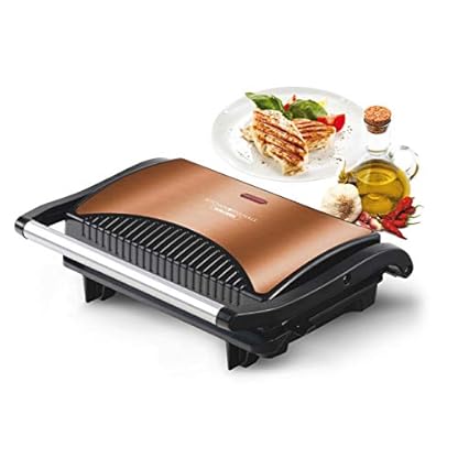 Team Kalorik TKG SWM 1050 CO elektrischer Kontakt- und Tischgrill | Sandwichtoaster | Paninimaker, 700, Kupfer – Bild 4