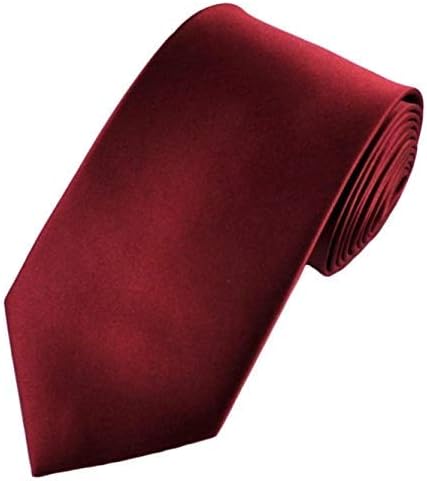 tie & bowMen's Slim Skinny Solid Satin Plain Necktie (Free Size)