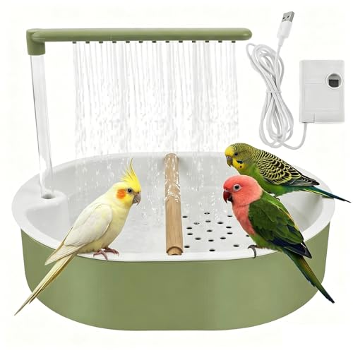 Baño para pájaros a prueba de salpicaduras con ducha automática USB 2