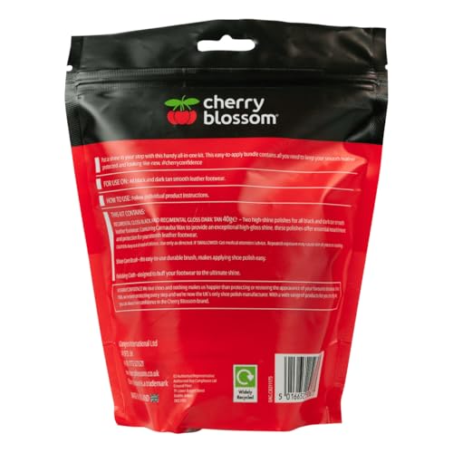 Cherry Blossom Footwear Traditional Shoe Care Kit, Black and Dark Tan, All Sizes