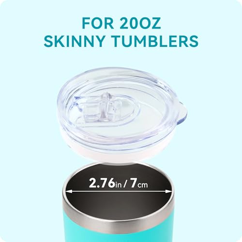 Soledea 20oz Skinny Tumbler Replacement Lids, Replacement Lids for Skinny Tumbler 2.73-2.75 inches in diameter - Thumbnail 2