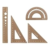 sourcing map 2 Ensemble 4pcs/Ensemble Géométrie Ensemble 15Cm Métrique Mesure Laser Gra...