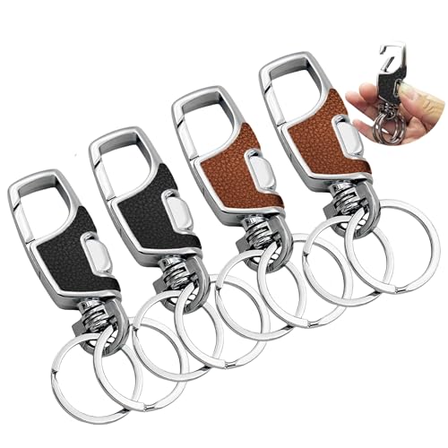 Image of 3pcs Heavy Duty Key Chain, 3 Pack Car Key Chains with 2 Metal Key Rings Carabiner Keychains