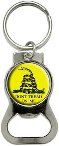 Graphics and More Gadsden Flag Don't Tread on Me - Bottle Cap Opener Keychain Ring