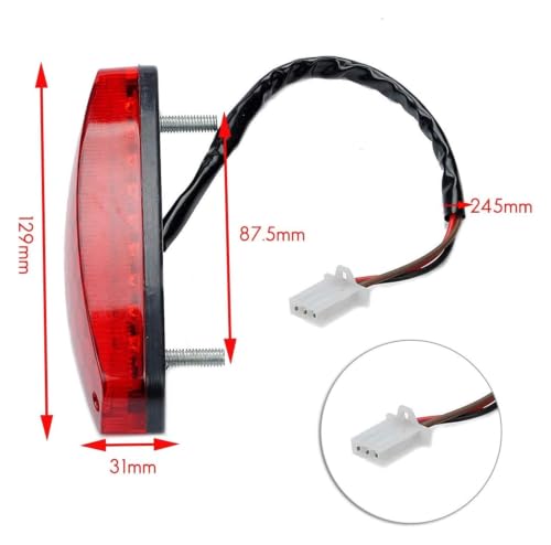 Feu stop rouge 12V de remplacement pour accessoires stop indicateurs quad