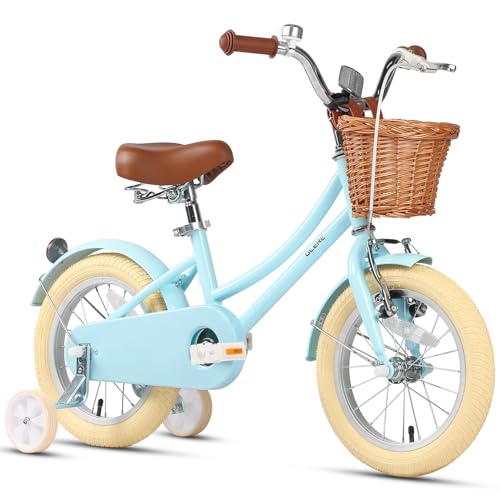 With Wicker Basket & Training Wheels, Blue