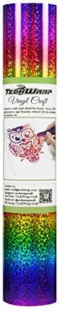 TECKWRAP Holographic Sparkle Adhesive Craft Vinyl,1ftx5ft,Purple
