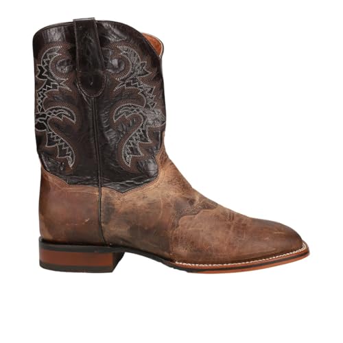 Dan Post Mens Franklin Embroidered Pull On Square Toe Casual Boots Mid Calf - Brown