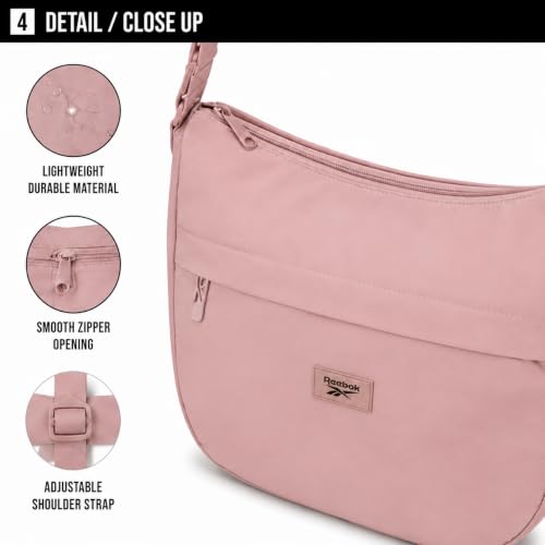 Image of Reebok Womens Crossbody Bag - Lightweight Stylish Nylon Quilted and Non-Quilted Everyday Crossbody Sling Bags for Women