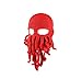 Price comparison product image Unisex Tentacle Octopus Cthulhu Knit Beanie Windproof Beard Ski Mask Hat (red)