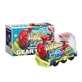De Tren De Juguete - Vehículo Con Engranajes De 17,5 X 10 X 12,3 Cm | Juguete De Tren, Vehículo De Engranaje A Pilas Con Música Y Luz ABS PP Poliestireno Trenes SmallGear Para Niños Niñas Festival De