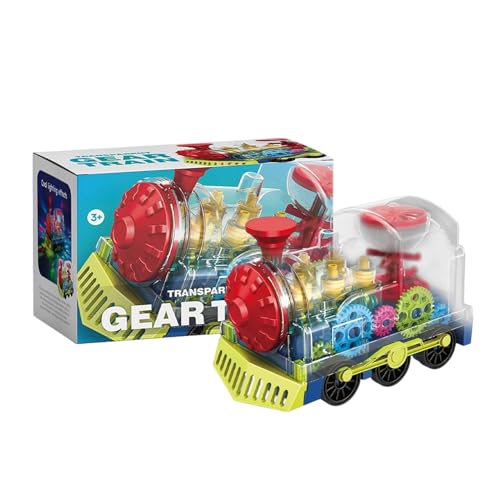 Tren Infantil - Vehículo de Engranajes con batería, música y Luces,Trenes de Engranajes para niños,para Niños y Niñas, Cumpleaños, Hogar, Escuela, Jardín Infantil,
