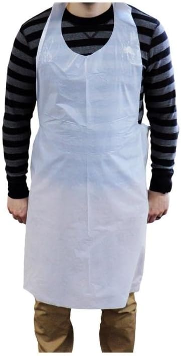 PackagingSuppliesByMail Disposable Apron, White, 28x46 Inches, 2000 Pack