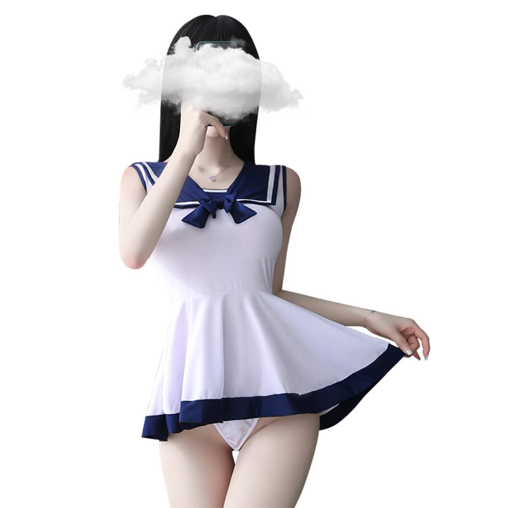Sexy Japanese schoolgirl uniform temptation anime cosplay cute underwear loose nightdress