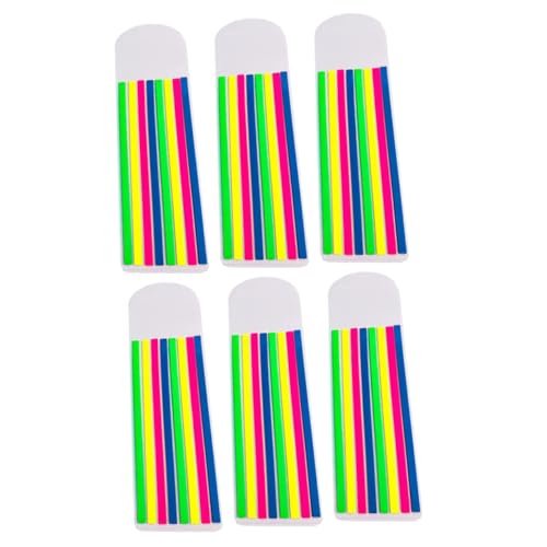 Lurrose 6Sets Colored Sticky Tabs Highlighter Tape for Book Annotation Removable Page Markers for Classifying Notes and Highlights for School and Office Use
