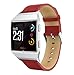 Produktbild Chainfo Schnellverschluß Uhrenarmbänder kompatibel mit Fitbit Ionic, Vintage Leder Armband Ersatband für Herren Damen (Rot)