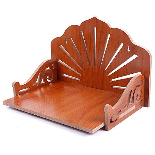 Image of 7CR Wood Art and Craft Temple (Brown 13.3 Inch X 7.8 Inch X 1.5 Inch)