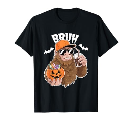 Bigfoot Coffee Halloween Costume Sasquatch Ghost Pumpkin Camiseta