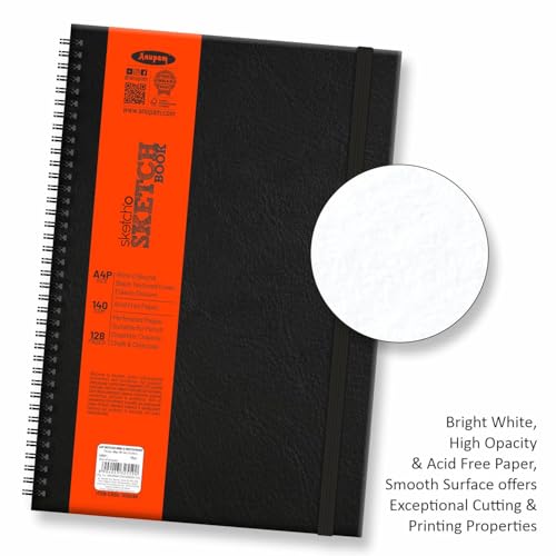 Image of anupam A5 Sketch Book 128 Pages - 130GSM, White (OXFORT SK BK A5 Wire-O)