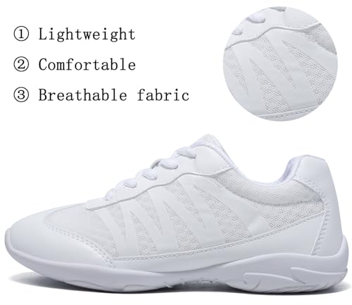 TUOTOM White Cheer Shoes for Girls Lightweight Youth Kids Cheerleading Sneakers Hip Hop Dance Shoes Tumbling Tennis3