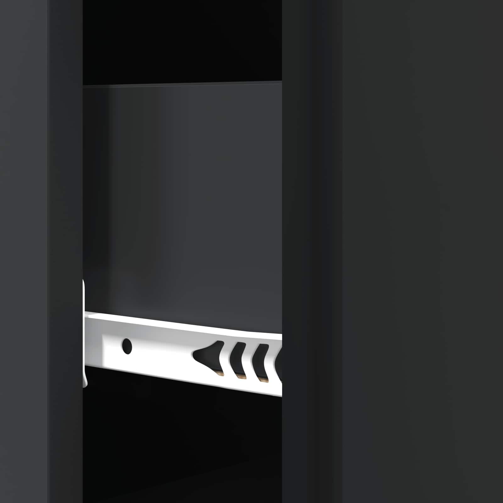 Cassettiera nera, 33 x 34,5 x 90 cm, in legno, moderno, con 3 cassetti, per ufficio, soggiorno e corridoio, stabile
