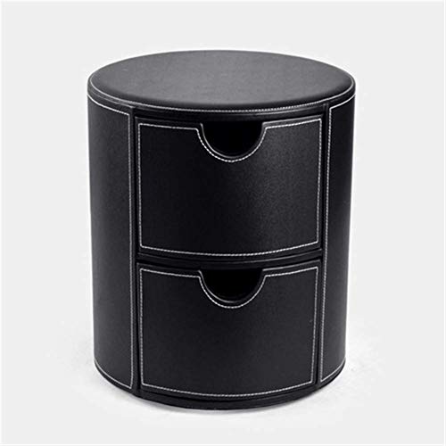 Storage Ottoman with 2 Drawers, Bed Ottoman Storage Cube Coffee Table, Leather Foot Stool,Black
