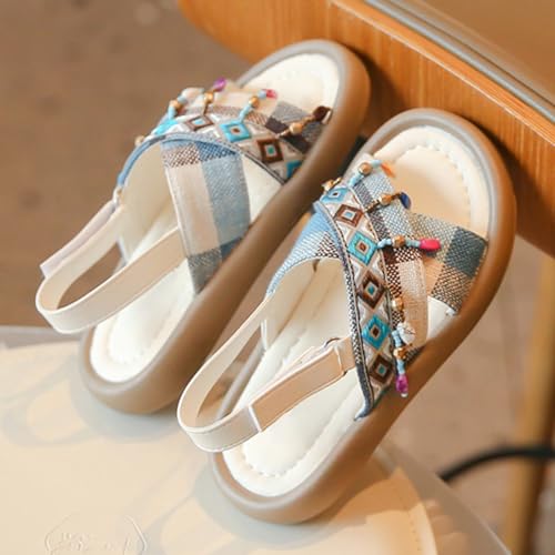Toddler Girl Sandals Open Toe Kids Summer Flat Summer Beaded Princess Flat Fisherman Water Beach Sandals3