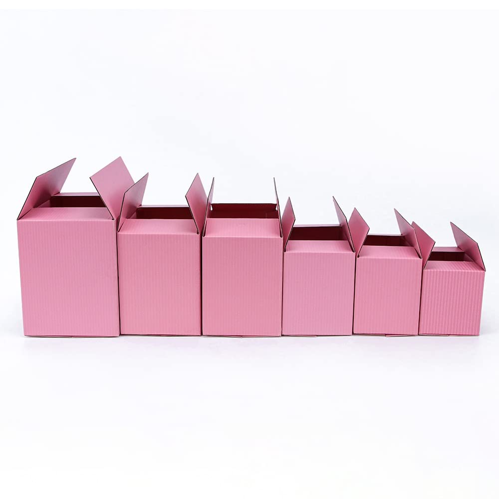 Weihnachtsgeschenkbox 5pcs / 10pcs / rosa Karton Aufbewahrungsgeschenk Wellpapier Verpackungsbox Trinkets Festival Box Weihnachtsgeschenkbox groß(Size:23x13x16cm)