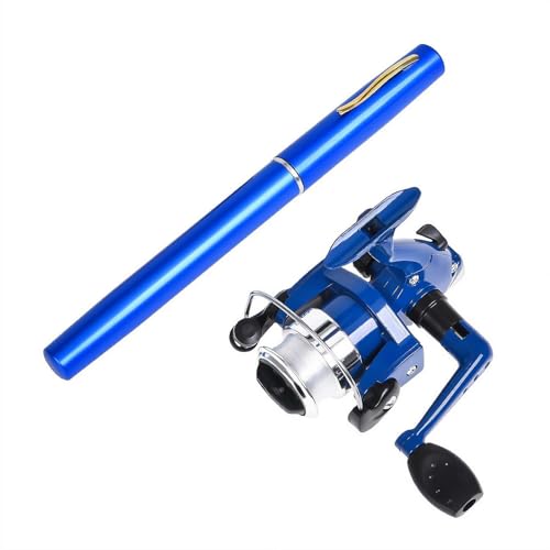BBASILIYSD Pen Fishing Rod Kit,Pocket Size Fishing Rod,Mini Pocket Telescopic Rod with Spinning Reel,Portable Collapsible Telescopic Fishing Pole,Fishing Rod Reel Combo Kit for Saltwater Freshwater