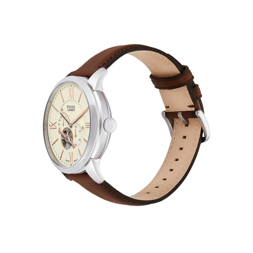 Fossil Townsman Orologio Per Uomo, Movimento Automatico, Bracciale In Acciaio O Cinturino In Pelle, 44 Mm, Cammello - 3