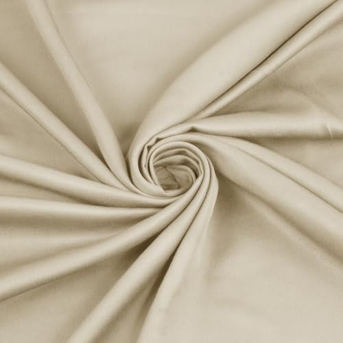 Homiest 100% Rayon Derived from Bamboo Fabric by The Yard, 1 Yard x 60 Inch Wide Beige Cloth Fabric...