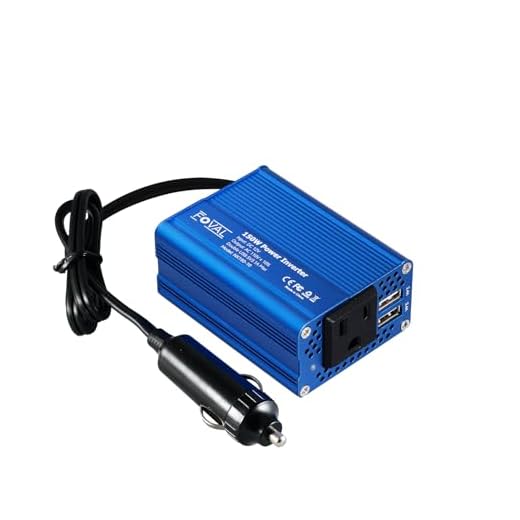 FOVAL 150W Power Inverter 12V DC to 110V AC Converter with 3.1A Dual USB Car Charger